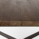 Faye Medium Brown/Antique Nickel Wood Square Coffee Table - Ornate Home