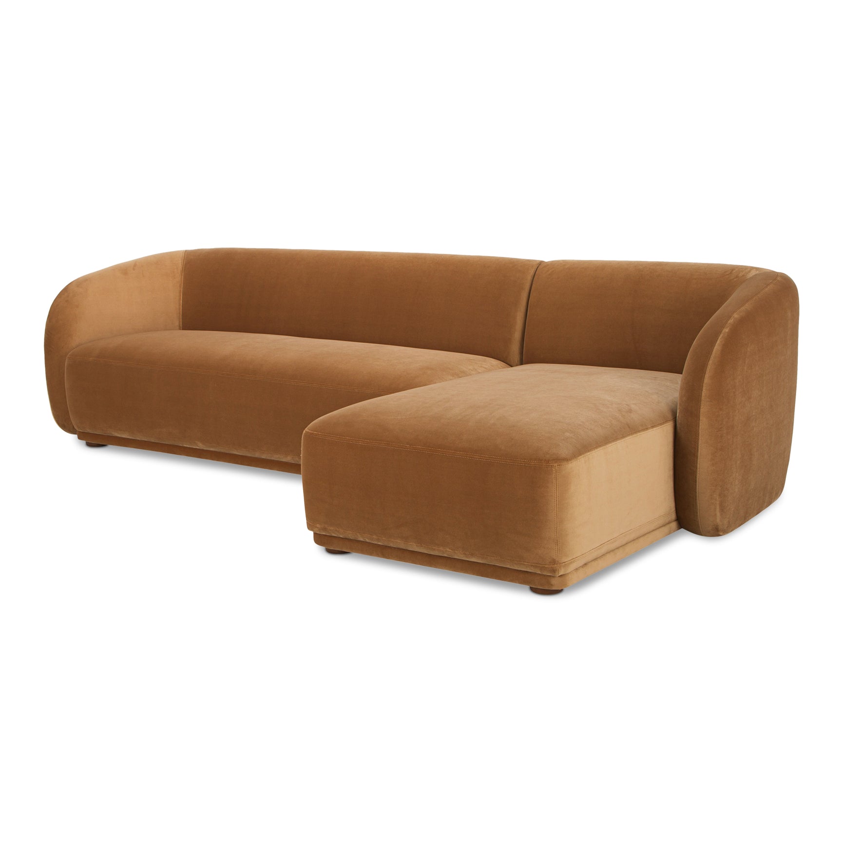 Faye Tan Faux Mohair Right Sectional - Ornate Home