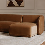 Faye Tan Faux Mohair Right Sectional - Ornate Home