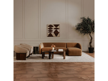 Faye Tan Faux Mohair Right Sectional - Ornate Home