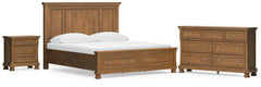 Feddinger Medium Brown California King Panel Storage Bed, Dresser and Nightstand - Ornate Home