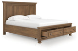 Feddinger Medium Brown California King Panel Storage Bed (Online Special Price) - Ornate Home