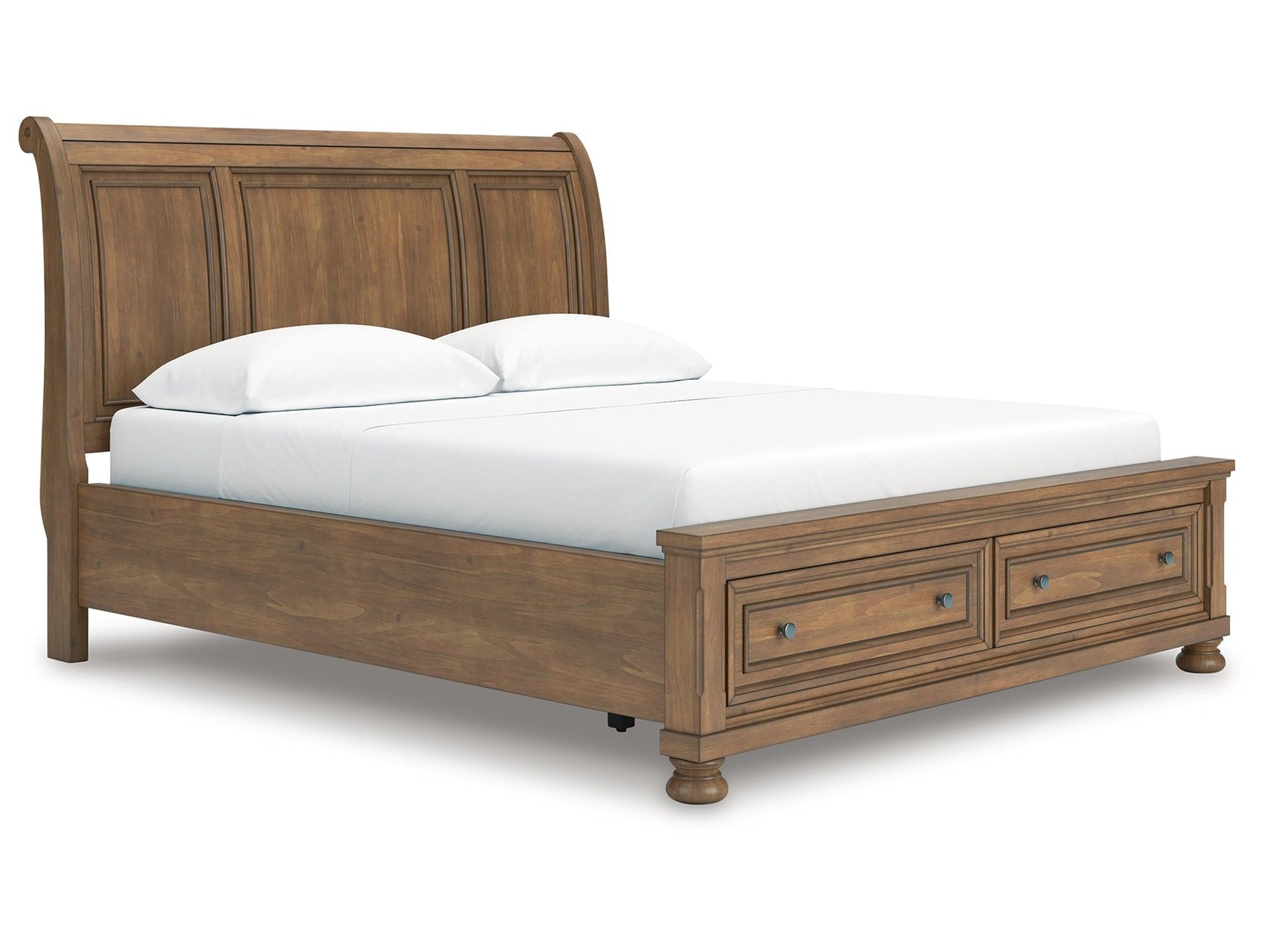 Feddinger Medium Brown California King Storage Sleigh Bed (Online Special Price) - Ornate Home