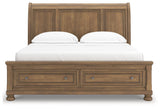 Feddinger Medium Brown California King Storage Sleigh Bed (Online Special Price) - Ornate Home