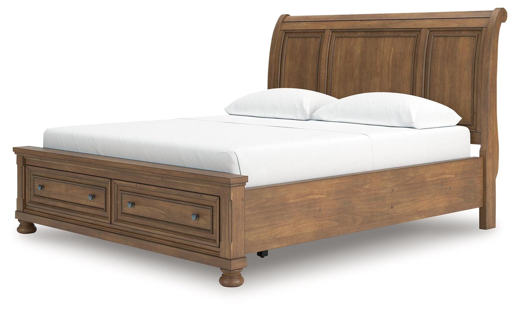Feddinger Medium Brown California King Storage Sleigh Bed (Online Special Price) - Ornate Home
