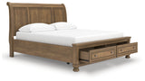 Feddinger Medium Brown California King Storage Sleigh Bed - Ornate Home