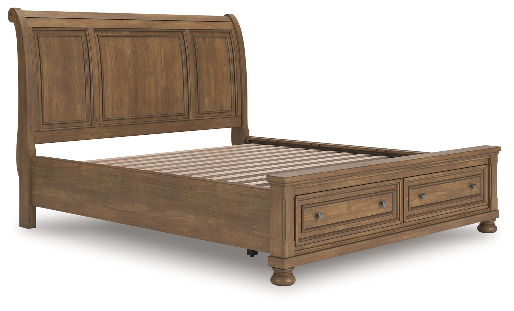Feddinger Medium Brown California King Storage Sleigh Bed - Ornate Home
