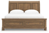 Feddinger Medium Brown California King Storage Sleigh Bed - Ornate Home