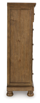 Feddinger Medium Brown Five Drawer Chest (Online Special Price) - Ornate Home