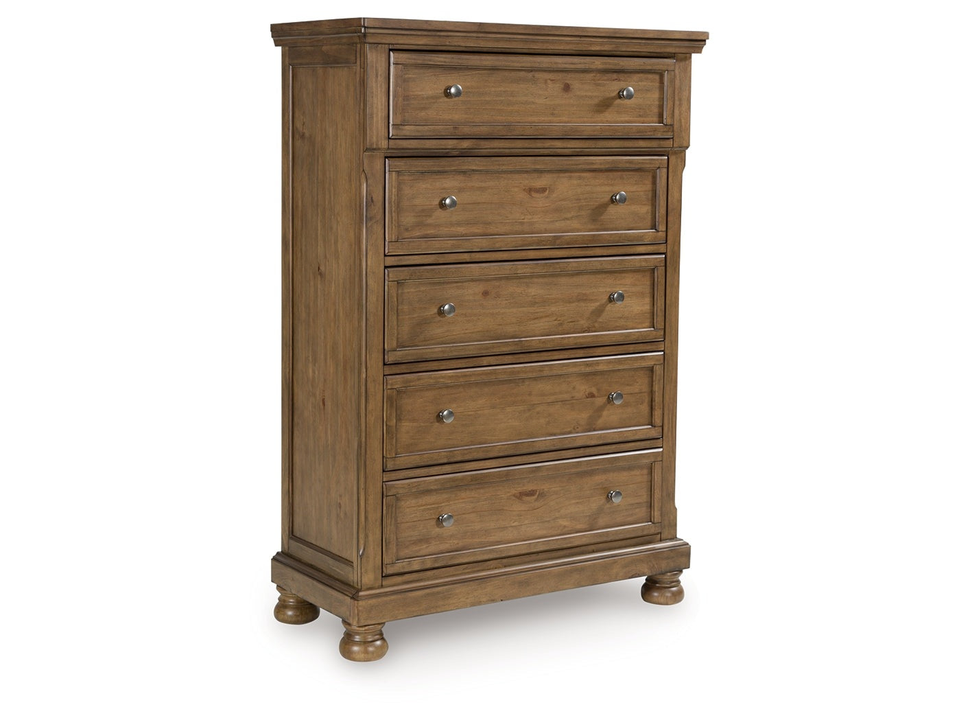 Feddinger Medium Brown Five Drawer Chest - Ornate Home
