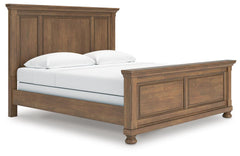 Feddinger Medium Brown King Panel Bed, Dresser, Mirror, Chest and 2 Nightstands - Ornate Home