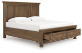 Feddinger Medium Brown King Panel Storage Bed (Online Special Price) - Ornate Home