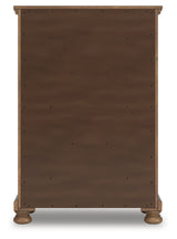 Feddinger Medium Brown King Panel Storage Bedroom Set with Dresser, Mirror, Chest and Nightstand - Ornate Home