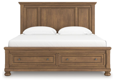 Feddinger Medium Brown King Panel Storage Bedroom Set with Dresser, Mirror, Chest and Nightstand - Ornate Home