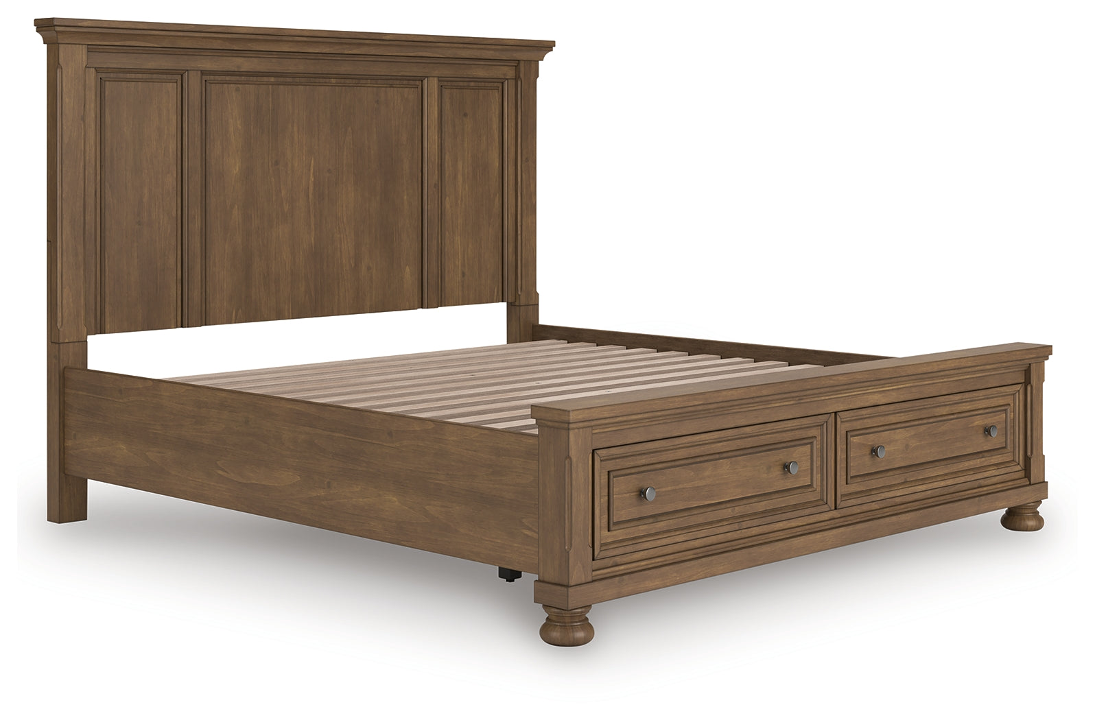 Feddinger Medium Brown King Panel Storage Bedroom Set with Dresser, Mirror, Chest and Nightstand - Ornate Home