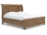 Feddinger Medium Brown King Storage Sleigh Bed (Online Special Price) - Ornate Home