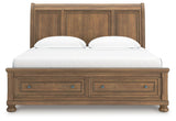 Feddinger Medium Brown King Storage Sleigh Bed (Online Special Price) - Ornate Home