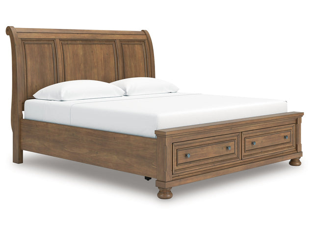 Feddinger Medium Brown King Storage Sleigh Bed - Ornate Home