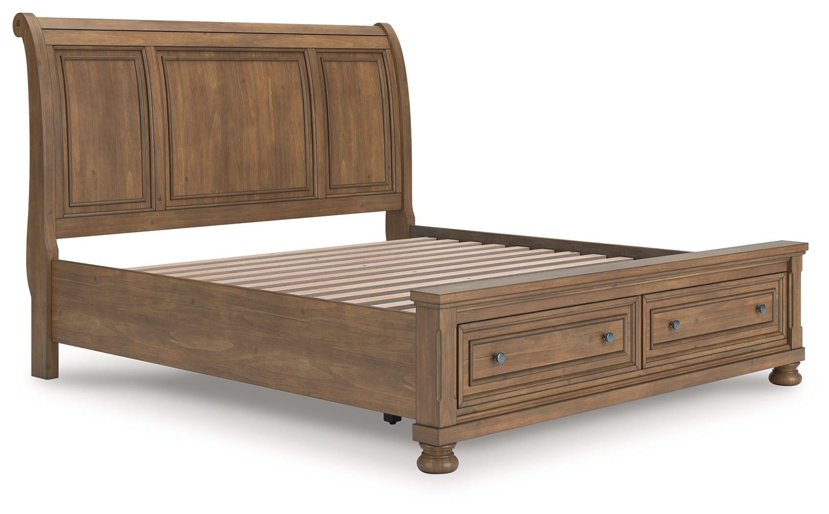 Feddinger Medium Brown King Storage Sleigh Bed - Ornate Home