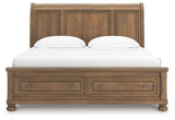 Feddinger Medium Brown King Storage Sleigh Bed - Ornate Home