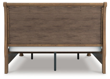 Feddinger Medium Brown King Storage Sleigh Bed - Ornate Home