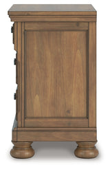 Feddinger Medium Brown Queen Panel Bed, Dresser, Mirror, Chest and 2 Nightstands (Online Special Price) - Ornate Home