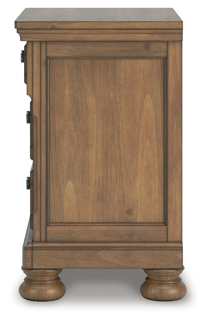 Feddinger Medium Brown Queen Panel Bed, Dresser, Mirror, Chest and 2 Nightstands (Online Special Price) - Ornate Home