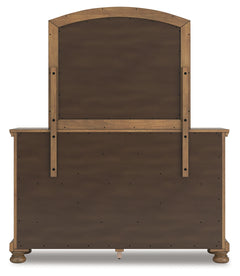 Feddinger Medium Brown Queen Panel Bed, Dresser and Mirror - Ornate Home