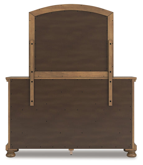 Feddinger Medium Brown Queen Panel Bed, Dresser and Mirror - Ornate Home