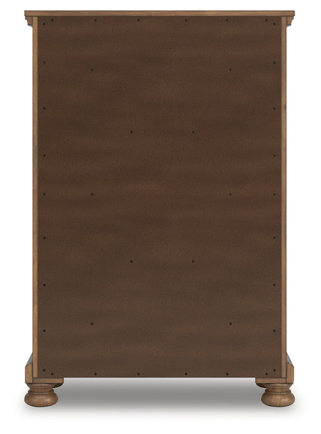 Feddinger Medium Brown Queen Panel Bedroom Set with Dresser, Mirror, Chest and Nightstand - Ornate Home