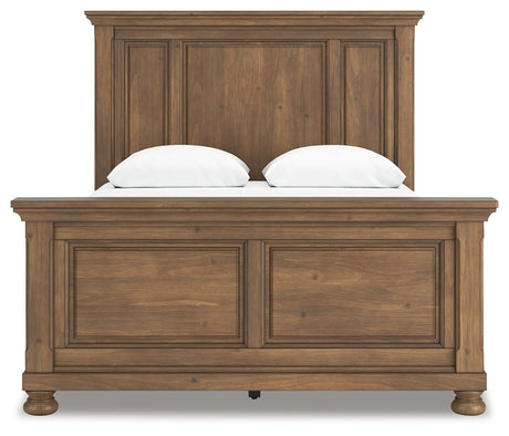 Feddinger Medium Brown Queen Panel Bedroom Set with Dresser, Mirror, Chest and Nightstand - Ornate Home