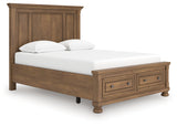 Feddinger Medium Brown Queen Panel Storage Bed (Online Special Price) - Ornate Home