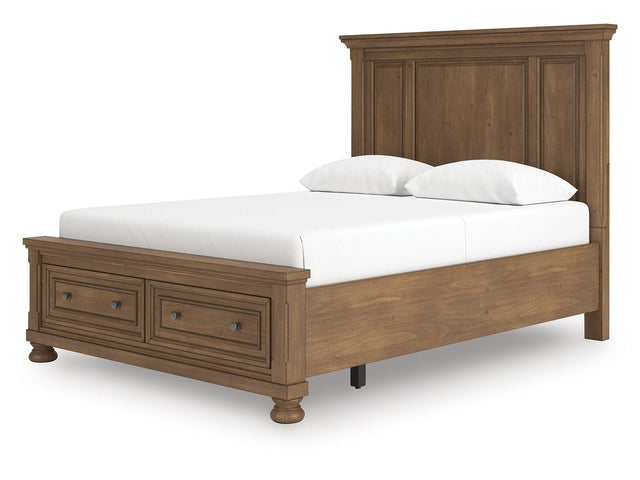 Feddinger Medium Brown Queen Panel Storage Bed - Ornate Home