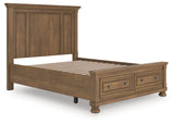 Feddinger Medium Brown Queen Panel Storage Bed - Ornate Home