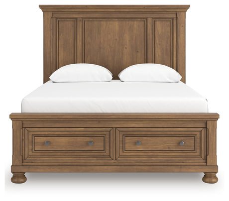 Feddinger Medium Brown Queen Panel Storage Bed - Ornate Home