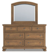 Feddinger Medium Brown Queen Sleigh Bedroom Set with Dresser, Mirror, Chest and Nightstand (Online Special Price) - Ornate Home