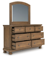 Feddinger Medium Brown Queen Sleigh Bedroom Set with Dresser, Mirror, Chest and Nightstand (Online Special Price) - Ornate Home