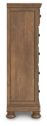 Feddinger Medium Brown Queen Sleigh Bedroom Set with Dresser, Mirror, Chest and Nightstand (Online Special Price) - Ornate Home