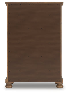 Feddinger Medium Brown Queen Sleigh Bedroom Set with Dresser, Mirror, Chest and Nightstand - Ornate Home