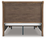 Feddinger Medium Brown Queen Sleigh Bedroom Set with Dresser, Mirror, Chest and Nightstand - Ornate Home