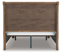 Feddinger Medium Brown Queen Sleigh Bedroom Set with Dresser, Mirror, Chest and Nightstand - Ornate Home