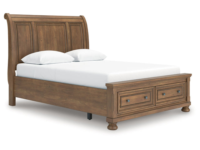 Feddinger Medium Brown Queen Storage Sleigh Bed (Online Special Price) - Ornate Home