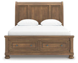 Feddinger Medium Brown Queen Storage Sleigh Bed (Online Special Price) - Ornate Home
