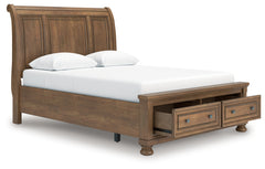 Feddinger Medium Brown Queen Storage Sleigh Bed - Ornate Home