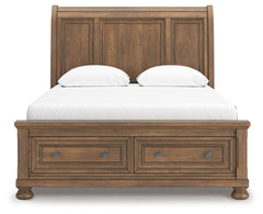 Feddinger Medium Brown Queen Storage Sleigh Bed - Ornate Home