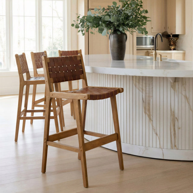 Feder Brown Barstool (Set of 2) - Ornate Home