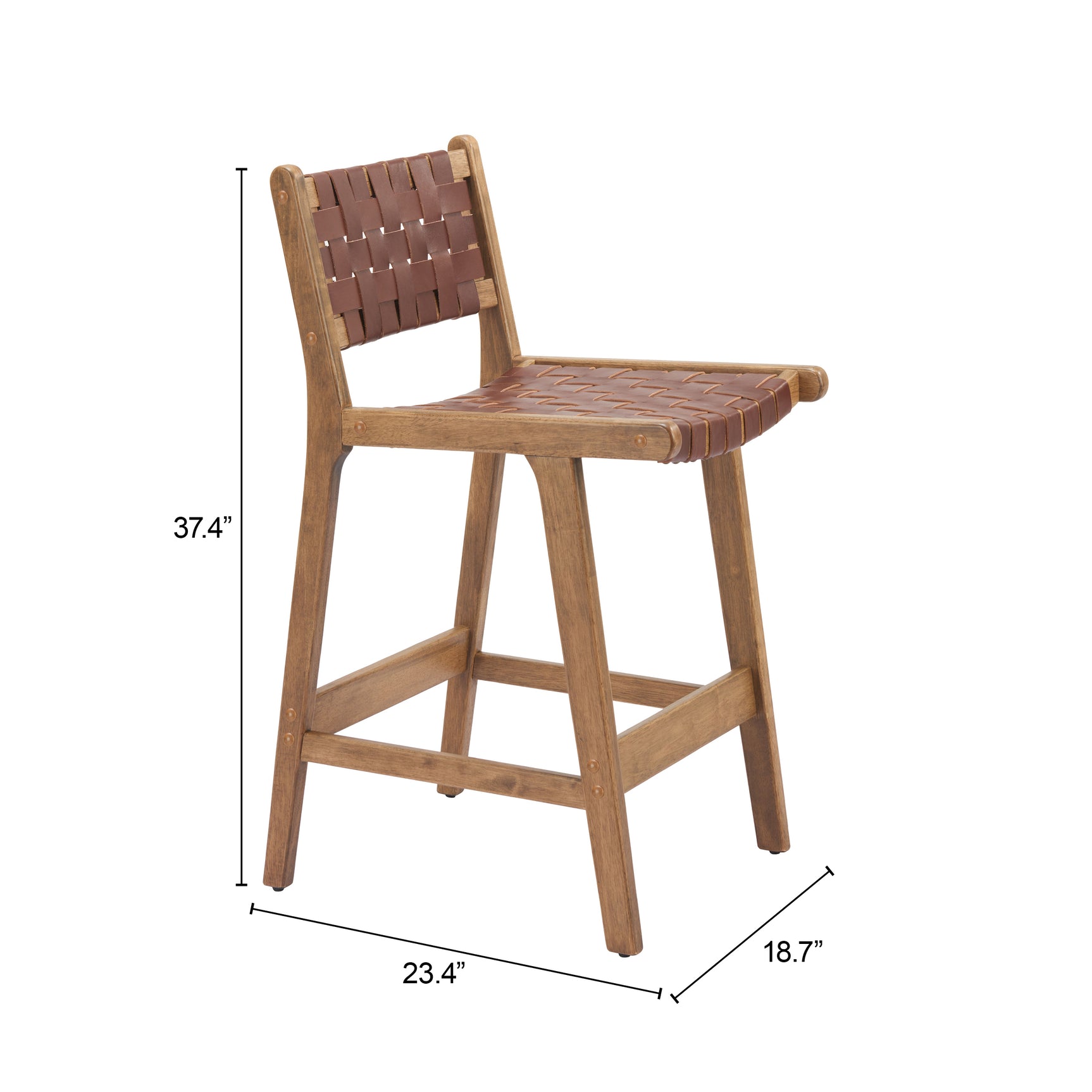 Feder Brown Counter Stool (Set of 2) - Ornate Home
