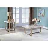 Feit Faux Marble & Champagne Coffee Table - Ornate Home