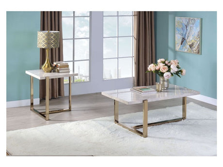 Feit Faux Marble & Champagne Coffee Table - Ornate Home