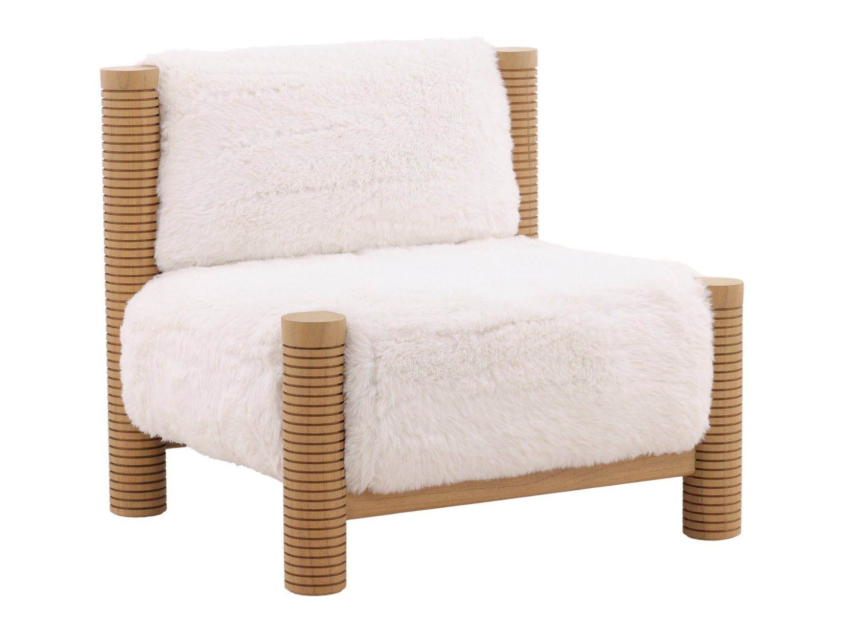 Felicia Ivory/Brown Occasional Chair - Ornate Home